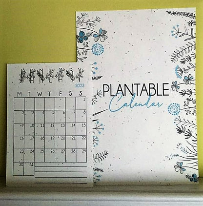 Black & White Botanical Plantable Calendar