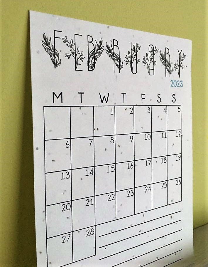 Black & White Botanical Plantable Calendar