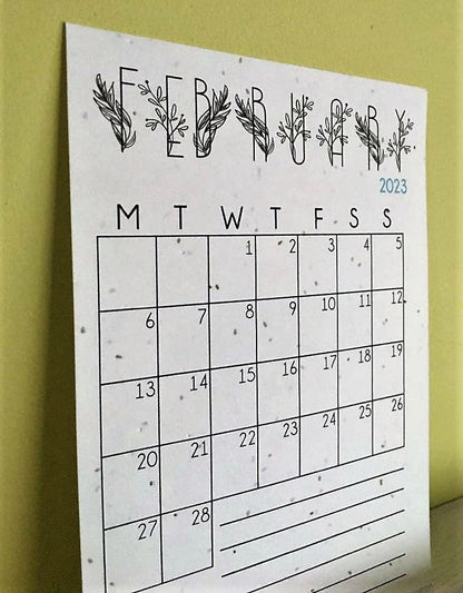 Black & White Botanical Plantable Calendar