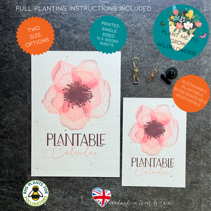 Plantable Calendar - Watercolour Flowers