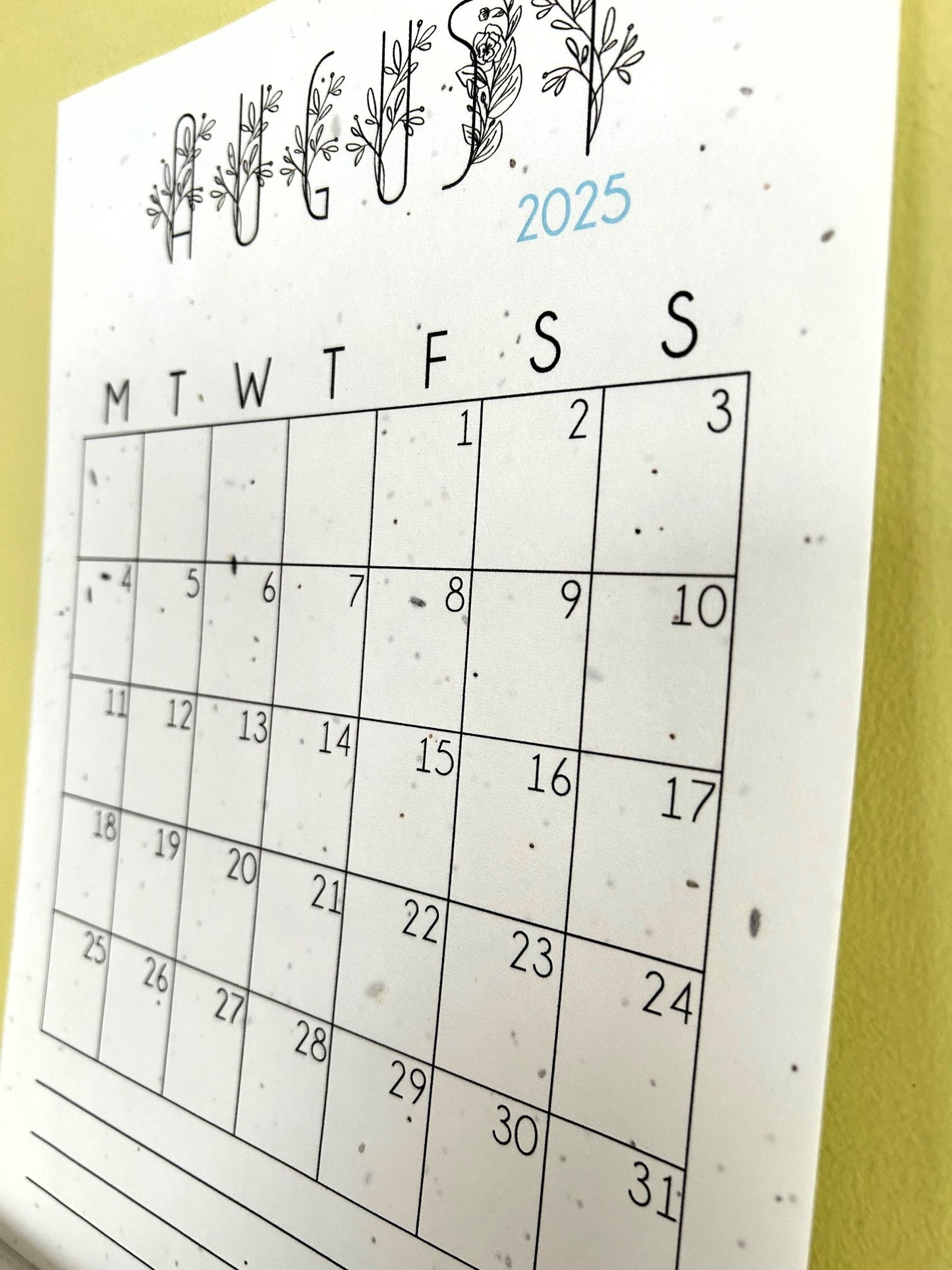 Black & White Botanical Plantable Calendar