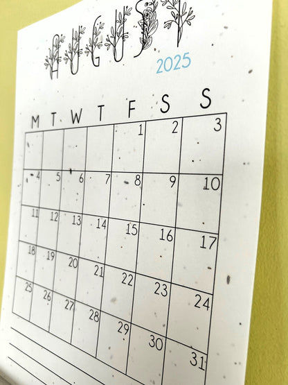 Black & White Botanical Plantable Calendar