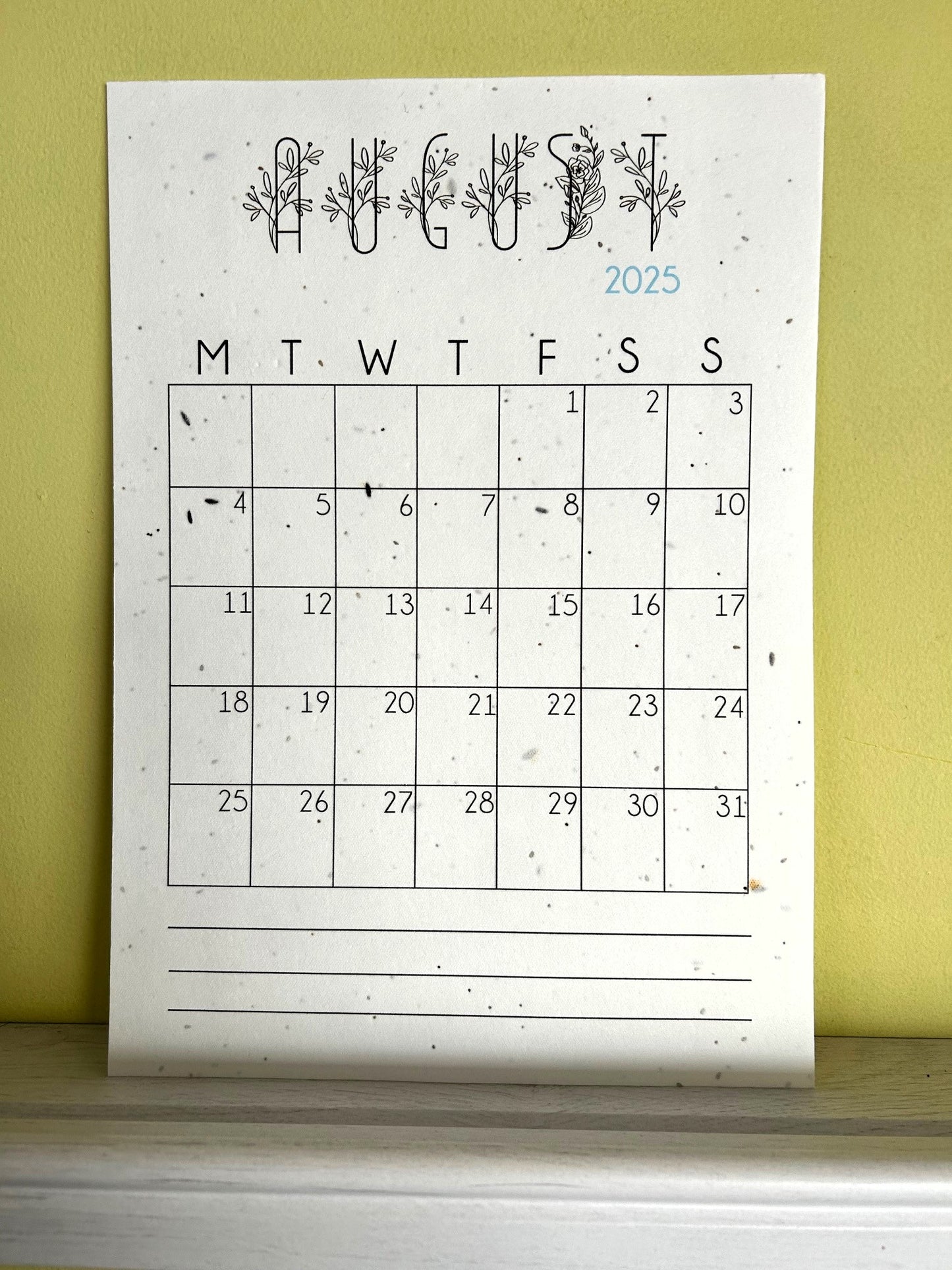 Black & White Botanical Plantable Calendar