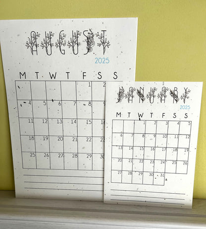 Black & White Botanical Plantable Calendar